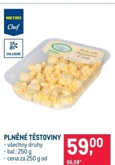 Těstoviny plněné chlazené Metro Chef