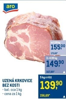 Uzená krkovice bez kosti Aro