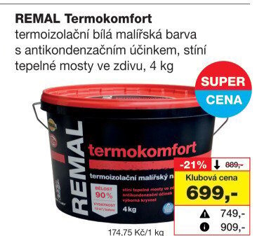 Barva malířská termoizolační Termokomfort Remal