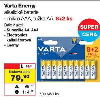 Baterie alkalické Energy Varta