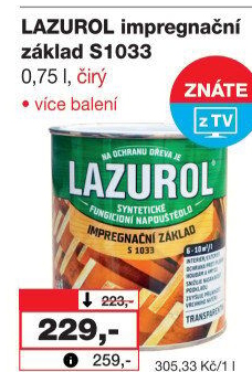 Impregnační základ na dřevo Lazurol