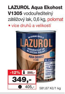 Lak na podlahu Aqua Ekohost Lazurol