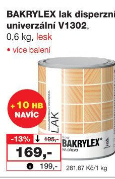 Lak univerzální na dřevo lesk Bakrylex Barvy a laky Hostivař