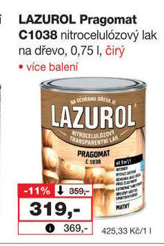 Lazura na dřevo Pragomat Lazurol