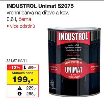 Nátěr na kov a dřevo Unimat Industrol