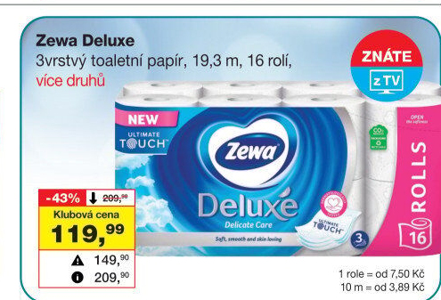 Toaletní papír 3vrstvý Deluxe Zewa