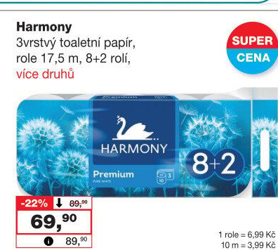 Toaletní papír 3vrstvý Premium Harmony