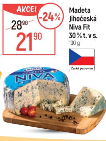 Sýr Niva Jihočeská Fit 30% Madeta