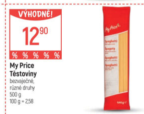 Těstoviny bezvaječné My Price