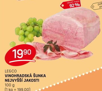 Šunka vinohradská nejvyšší jakosti LE&amp