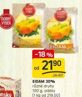 Sýr Eidam 30% Dobrý Výběr