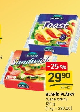 Sýr tavený toast Blaník