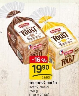 Toustový chléb vícezrnný tmavý Penam