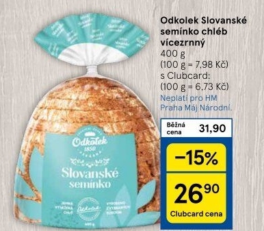 Chléb vícezrnný Slovanské semínko Odkolek