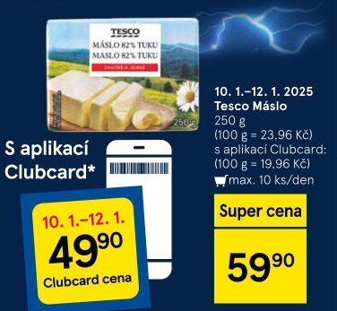 Máslo Tesco
