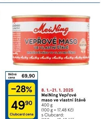 Maso vepřové ve vlastní šťávě Meining