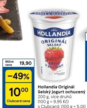 Ochucený jogurt selský Hollandia