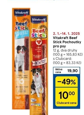 Pamlsky pro psy Beef Stick Vitakraft