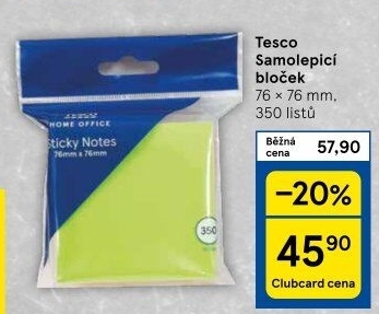 Samolepicí bločky Tesco