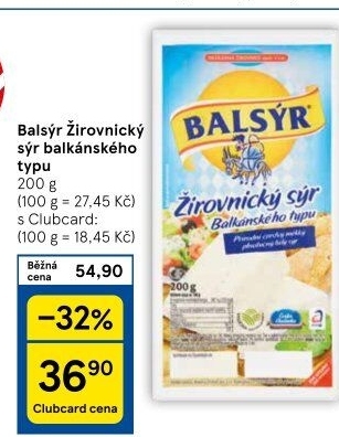 Sýr Balsýr Mlékárna Žirovnice