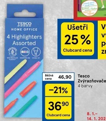 Zvýrazňovače Tesco
