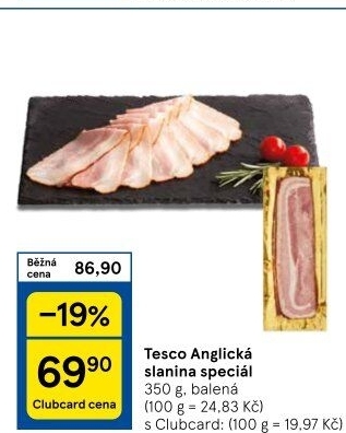 Anglická slanina speciál Tesco