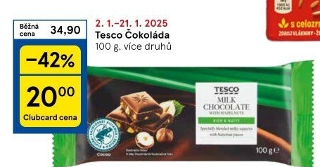 Čokoláda Tesco