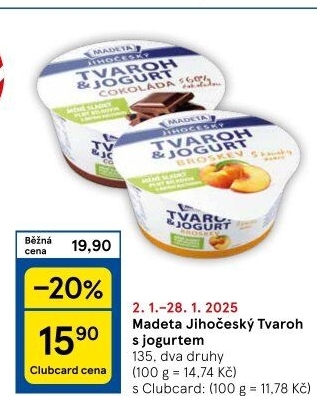 Dezert tvaroh s jogurtem jihočeský Madeta
