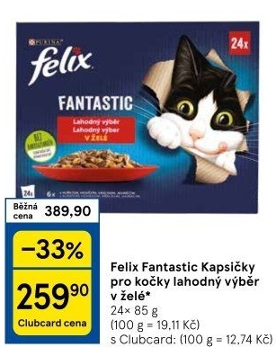 Kapsičky pro kočky Fantastic Felix Purina