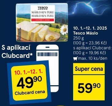 Máslo Tesco