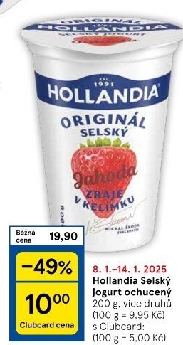 Ochucený jogurt selský Hollandia