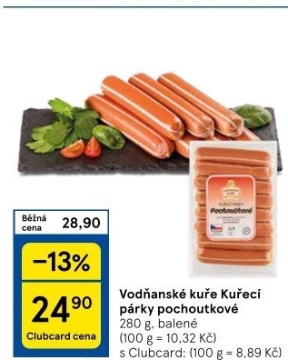 Párky kuřecí pochoutkové Vodňanské kuře