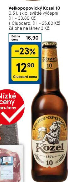 Pivo světlé výčepní 10°Velkopopovický Kozel