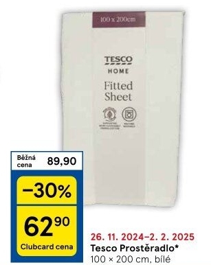 Prostěradlo Tesco
