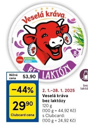 Sýr tavený bez laktózy Veselá kráva