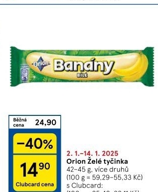 Tyčinky ovocné v čokoládě Orion