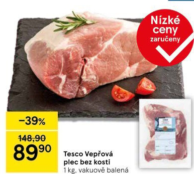 Vepřová plec bez kosti Tesco