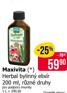 Doplněk stravy Bylinný elixír Herbal MaxiVita
