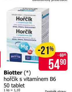 Doplněk stravy Hořčík + vitamin B6 Biotter