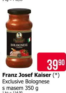 Omáčky na těstoviny Exclusive Franz Josef Kaiser