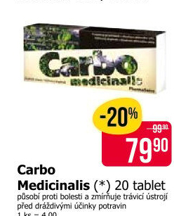 Tablety aktivní uhlí Carbo Medicinalis
