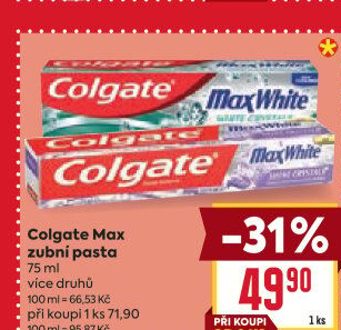 Pasty na zuby Max Colgate