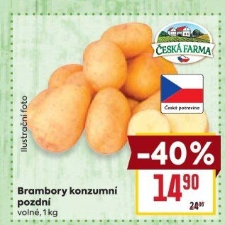 Brambory konzumní pozdní Česká farma
