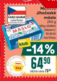 Máslo Jihočeské Madeta