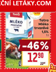 Mléko trvanlivé Tatra - 1,5% polotučné