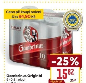 Pivo světlé výčepní Originál 10° Gambrinus