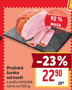 Šunka pražská od kosti nejvyšší jakosti