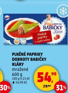 Papriky plněné v rajské omáčce mražené Dobroty babičky Kláry