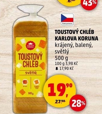 Toustový chléb Karlova Koruna