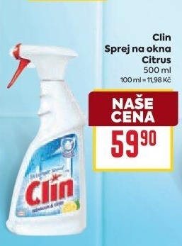Čistič oken 2v1 ve spreji Clin